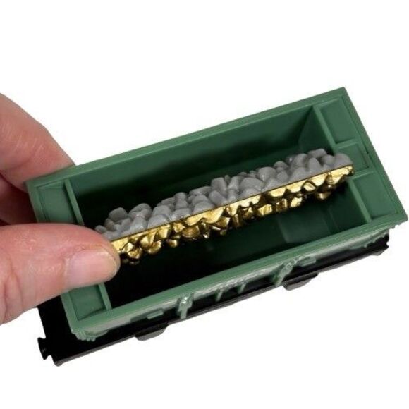 Thomas Train Trackmaster Sodor Mining Co Quarry Cargo Car Flip Top Gold Silver - Picture 3 of 12